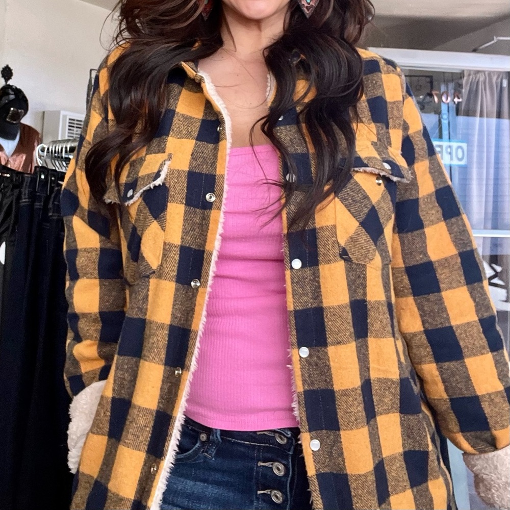 Buffalo Plaid Sherpa Lined Jacket